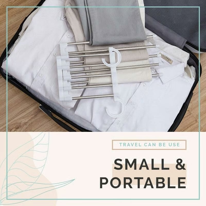 ✨Multi-functional Pants Rack - Closet Multiple Layers Multifunctional Uses Rack Organizer for Trousers Scarves Slack (1 Pack with 5 Metal Clips)✨