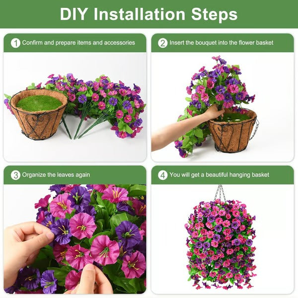 UV Resistant Hanging Artificial Morning Glory Vine
